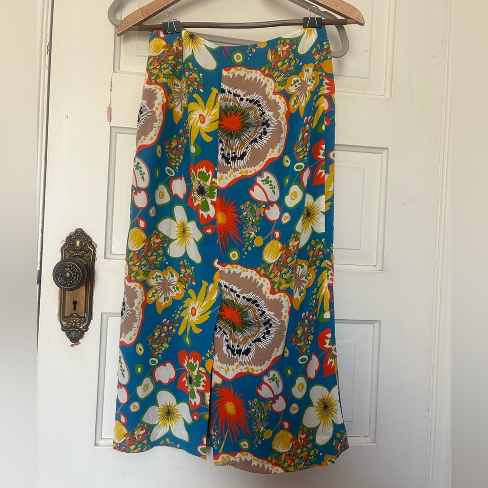 Simon Miller Floral Small Midi Skirt Maximalist Art Bright Whimsical Luxury - Picture 2 of 8